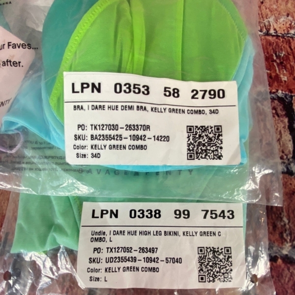 Savage x Fenty-" I Dare Hue Mesh Demi Bra & High Leg Bikini (Kelly Green Combo) - Picture 7 of 8